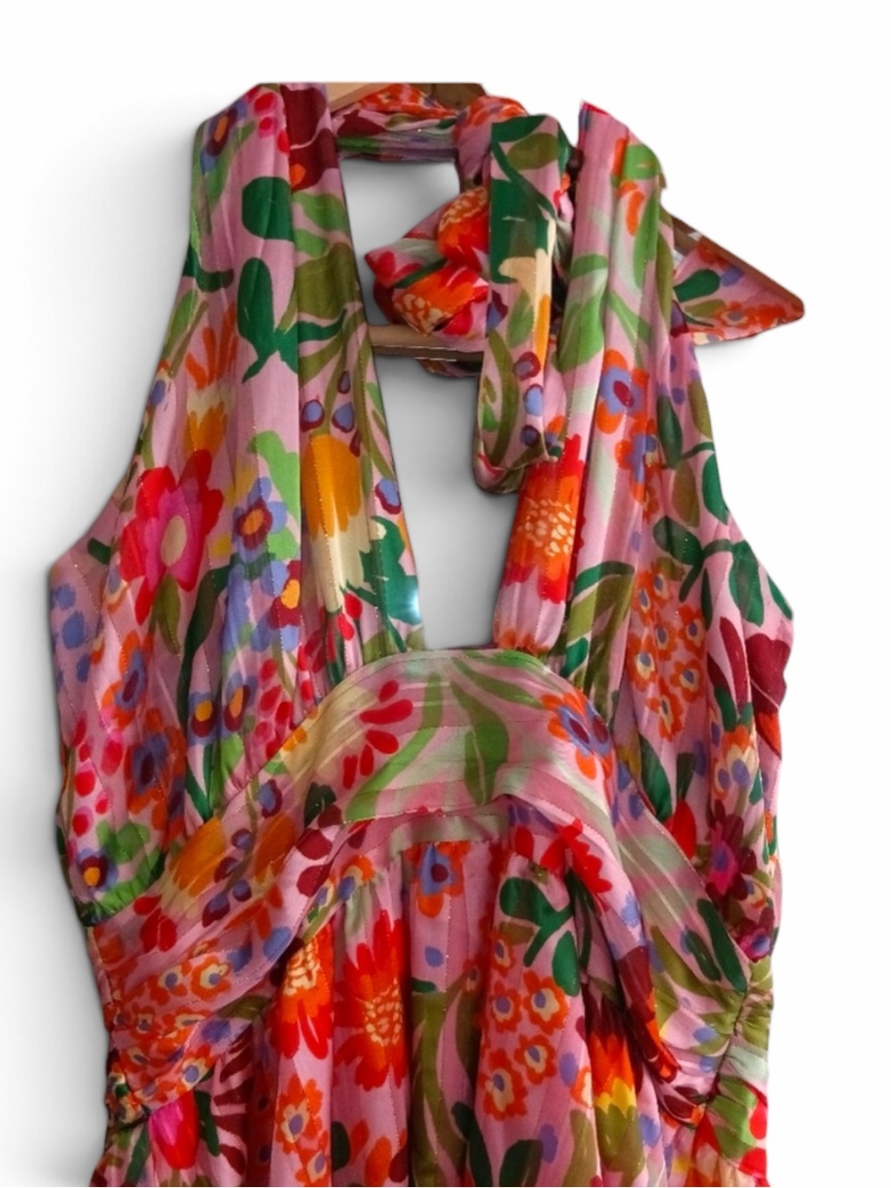 Nwt BTFL-life Vibrant Floral Halter High-Low Dress Multi Size M - Picture 3 of 12